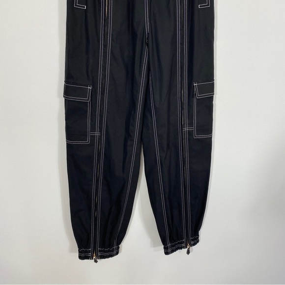 Burberry US 6 Maddie Zip Up Cargo Pants Black Contrast Stitch Zippers - Picture 6 of 16
